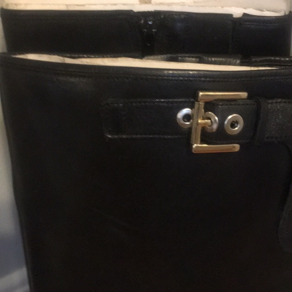 NINE WEST BLACK LEATHER KNEE HIGH BOOTS - Picture 2 of 8